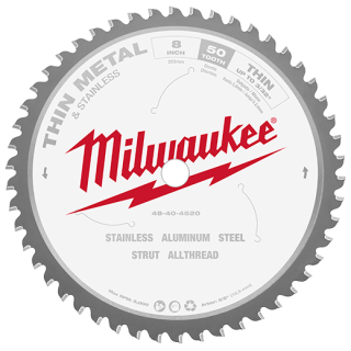 Milwaukee 8 Inch 50 Tooth Dry Cut Cermet Tipped Circular Saw Blade