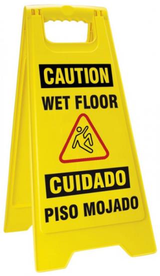 Accuform Bilingual Caution Fold-Ups: Wet Floor Sign