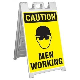 GME Supply Caution Men Working Fold Up Job Site Sign