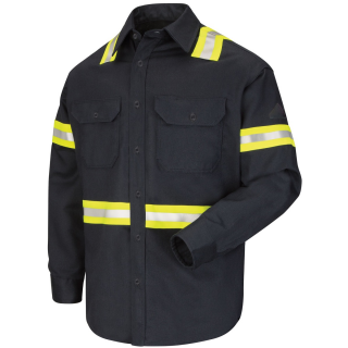 Lapco FR 6oz Uniform Shirt with CSA Stripping  - Navy