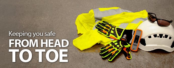 Work Wear, Safety Gear, Personal Protective Equipment PPE - Safety Vest, Safety Helmet, Gloves