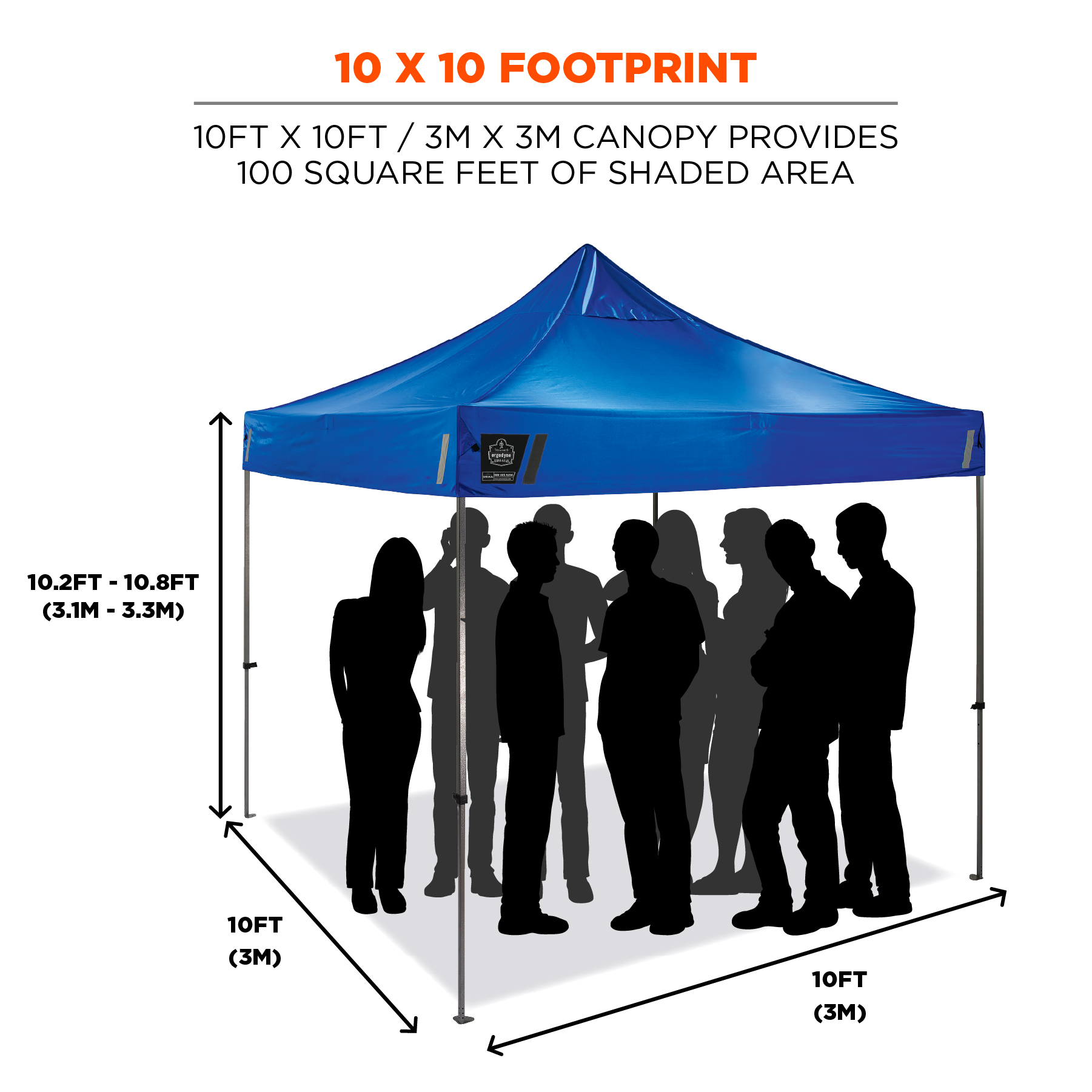 Ergodyne SHAX 6051 Heavy-Duty 10 Foot x 10 Foot Pop-Up Tent from GME Supply