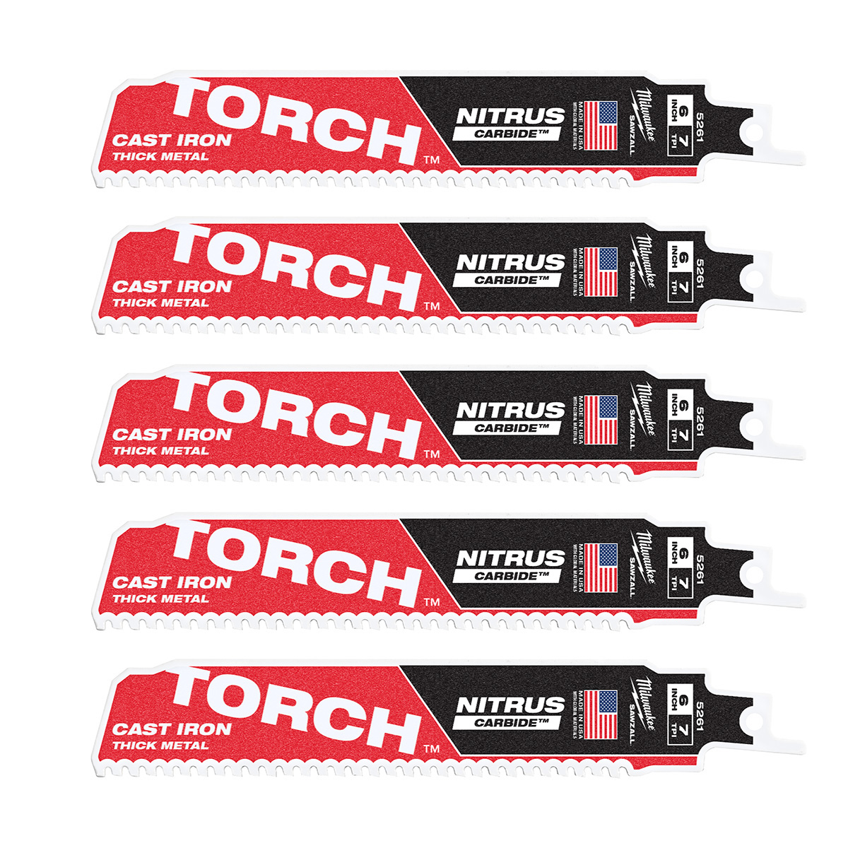 Milwaukee 7 TPI Torch Nitrus Carbide SAWZALL Blade for Cast Iron from GME Supply
