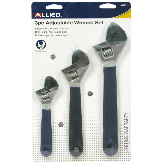 Allied International 3 Piece Adjustable Wrench Set from GME Supply