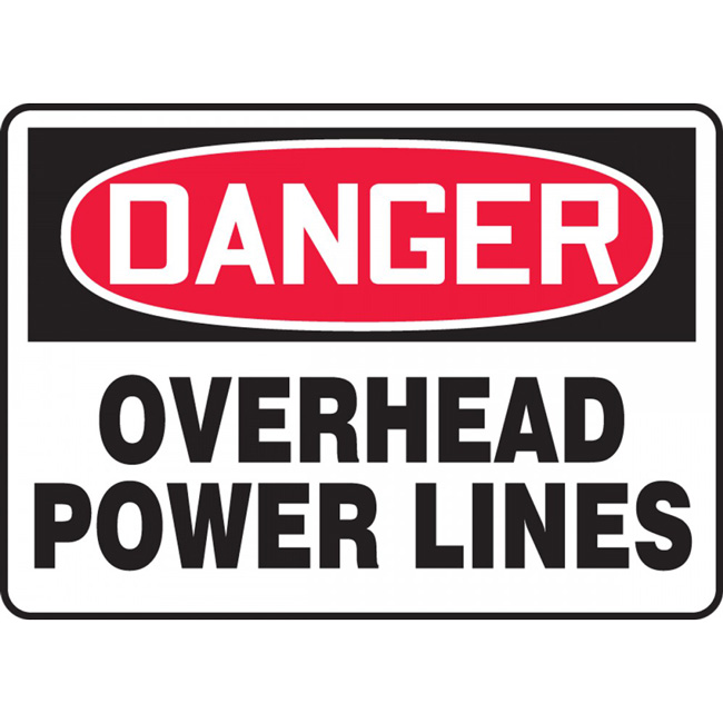 Accuform OSHA Danger Safety Sign: Overhead Power Lines from GME Supply