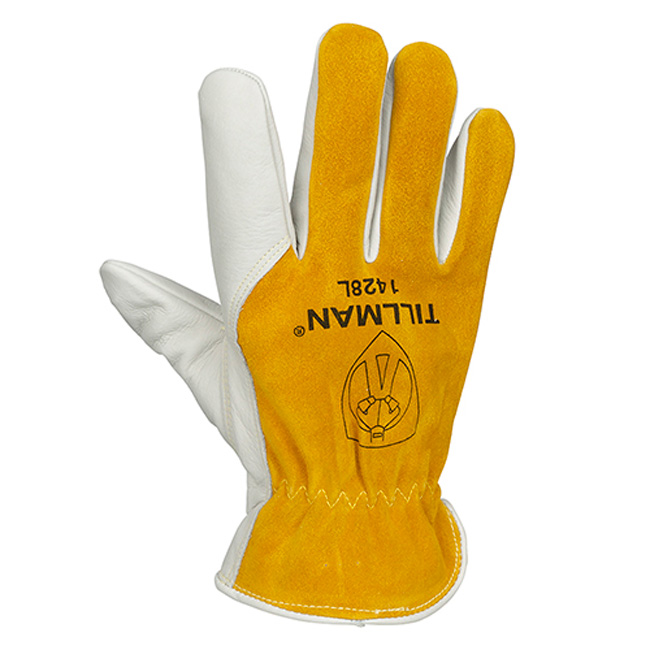 Tillman 1428 Top Grain/Split Cowhide Back with Seamless Forefinger Drivers Gloves from GME Supply