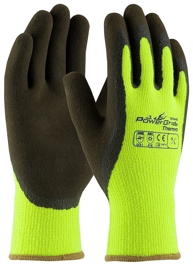 PowerGrab Thermo Hi-Vis Yellow Acrylic Gloves (12 Pair) from GME Supply