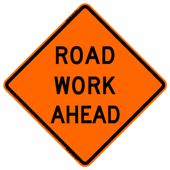 Bone Safety 'Road Work Ahead' Sign from GME Supply
