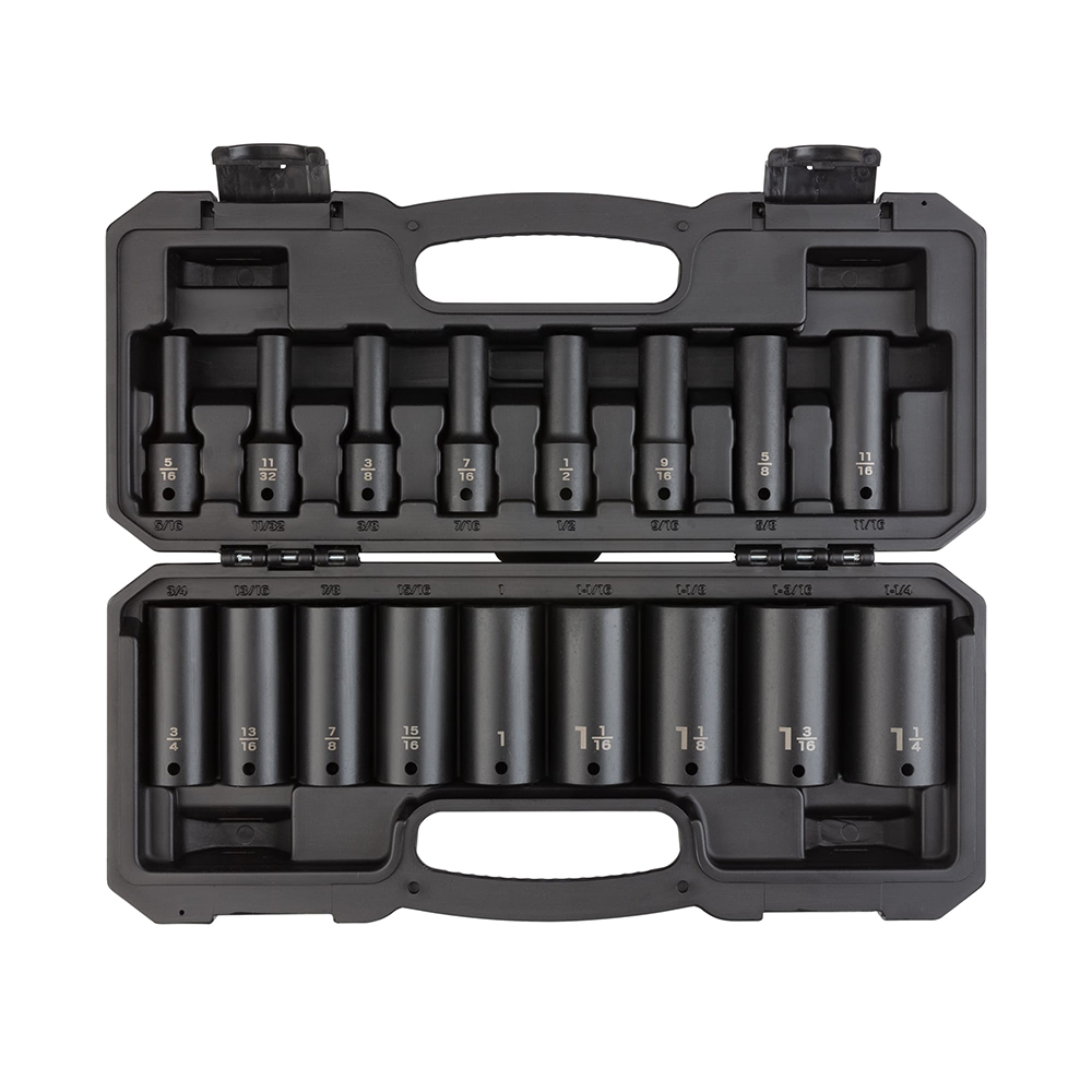 Tekton 1/2 Inch Drive Deep 6-Point 17 Piece Impact Socket Set from GME Supply