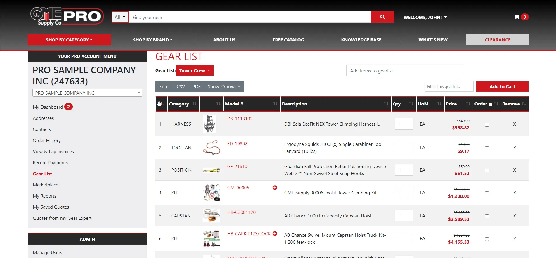 Gear Lists