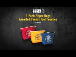 Klein Tools Zipper Bags, Assorted Canvas Tool Pouches, 3-Pack (5539CPAK)