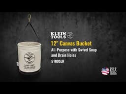 Canvas Bucket, All-Purpose with Swivel Snap and Drain Holes, 12-Inch (5109SLR)