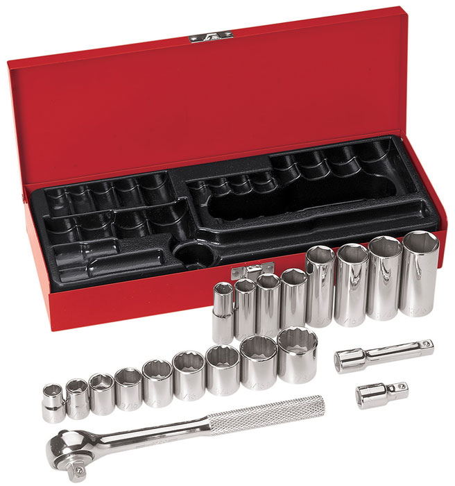 Klein Tools 3/8 Inch Drive Socket Wrench 20 Piece Set