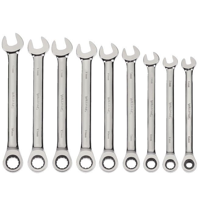 Snap On Williams 9 Piece Metric Combination Ratcheting Wrench Set