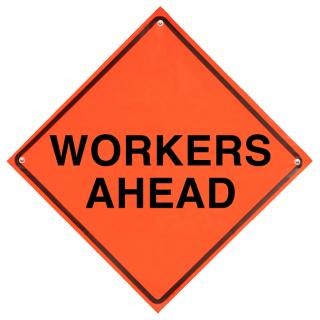 Dicke Safety Super Bright 36 Inch Workers Ahead Roll-Up Sign (Sign Only)