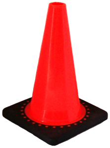 Cortina 03-500-09 Orange Cones with Black Base, 12