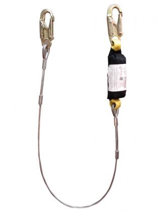 Elk River 6 Foot Aircraft Cable Zorber Lanyard with Steel Snaphooks