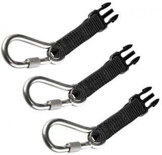 Ergodyne Squids 3025 1 lb Retractable Stainless Steel Carabiner Accessory Pack (3 Pack)