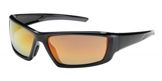 Bouton Sunburst Safety Glasses with Red Mirror Lens and Black Frame