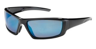 Bouton Sunburst Safety Glasses with Blue Mirror Lens and Black Frame