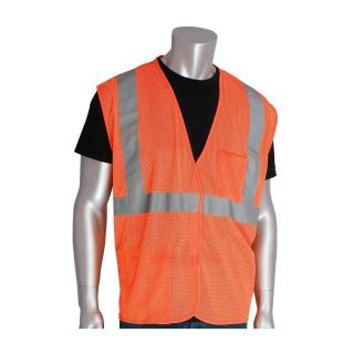 PIP ANSI Type R Class 2 Two Pocket Value Orange Mesh Vest