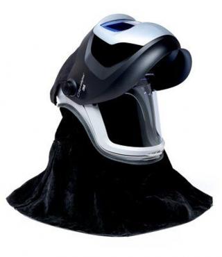 3M Versaflo Respiratory M-Series Helmet Assembly Leather Shroud, Flame Resistant Helmet Cover & Speedglas Weld Shield M-409SG