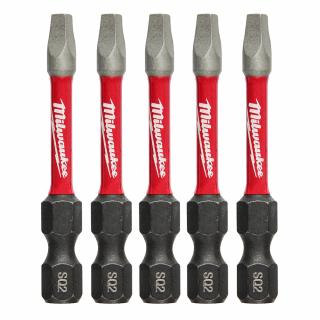 Milwaukee SHOCKWAVE 2 Inch Power Bit Square Recess #2 (5 Pack)
