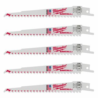 Milwaukee 5 TPI Wood with Nails SAWZALL Blade (5 Pack)