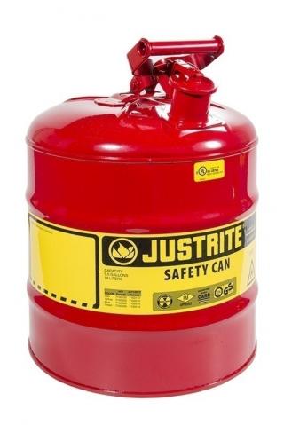 Justrite Type 1 Galvanized Steel Safety Can - 5 Gallon