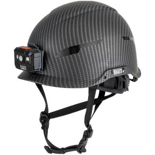 Klein Tools Premium KARBN Non-Vented Class E Safety Helmet with Headlamp