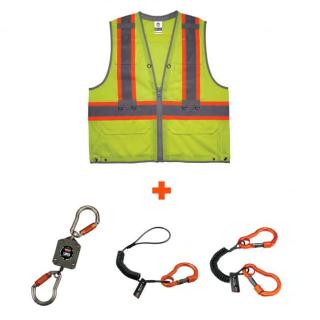 Ergodyne GloWear 8231TVK Hi-Viz Tool Tethering Safety Vest Kit