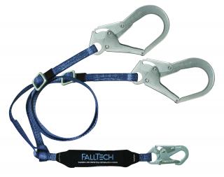 FallTech ViewPack Twin Leg Lanyard with Steel Rebar Hooks