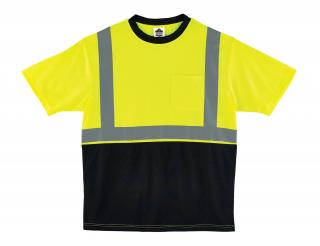 Ergodyne 8289BK GloWear Lime Class 2 Black Front T-Shirt