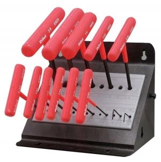 Wright Tool 9E60614, 13 Piece Fractional Vinyl Grip T-Handle Set in Metal Stand