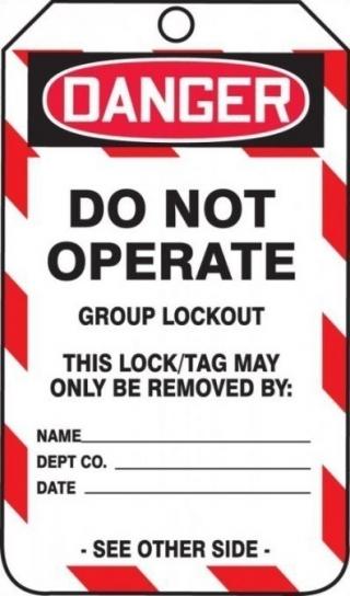 Accuform Plastic Group Lockout Job Tags (25 Pack)