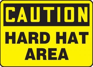 Accuform Caution Safety Sign: Hard Hat Area