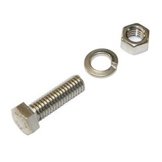 Stainless Steel Bolt, Lock, and Hex Nut - 3/8 inch - 16 x 1-1/4 inch