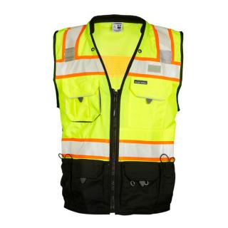 ML Kishigo Class 2 Lime Surveyors Premium Black Bottom Vest