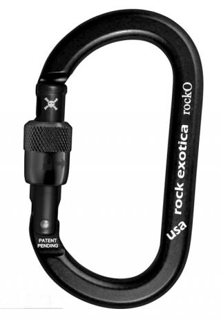 Rock Exotica RockO Screw Lock Aluminum Carabiner (Black)