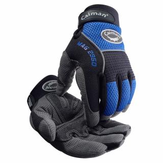Caiman Synthetic Leather Padded Palm Grip Mechanics Gloves