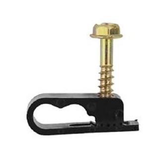 Custom Tool Supply Dual RG6 Screw Clip (100 Pack) - Black