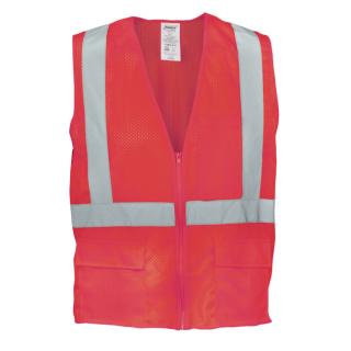 Ironwear 1284-RZ-RD Red Mesh Multi-Pocket Reflective Vest with 