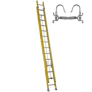 Werner 28 Foot Series Type 1AA Fiberglass Extension Ladder with Hooks & V-Rung