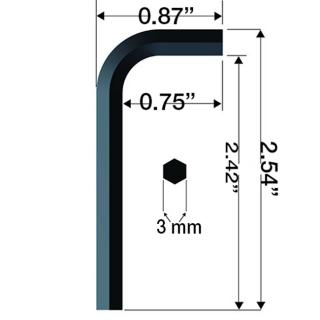 Eklind Short Series 3 MM Hex-L Key