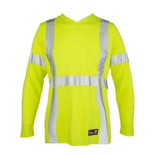 ML Kishigo FR Hi-Vis Long Sleeve Women's V-Neck T-Shirt