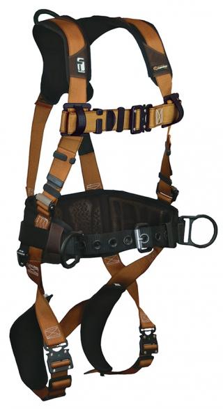 FallTech Advanced ComforTech Gel Belted 3 D-Ring Climbing Harness with Quick Connect Buckles