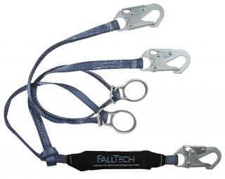 FallTech ViewPack Twin Leg Lanyard with Steel Snaphooks