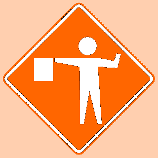 Bone Safety Flagger Ahead Symbol Sign