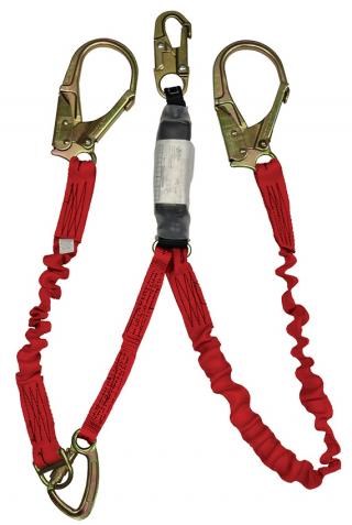 Elk River FLEX-Zorber Twin Leg Lanyard with Steel Rebar Hooks