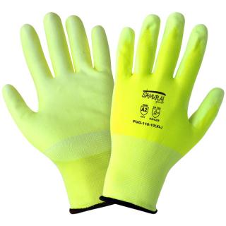 Samurai Glove High-Visibility PU Coated A2 Cut Level Gloves